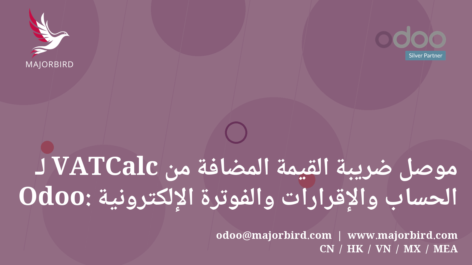 موصل ضريبة القيمة المضافة من VATCalc لـ Odoo: الحساب والإقرارات والفوترة الإلكترونية