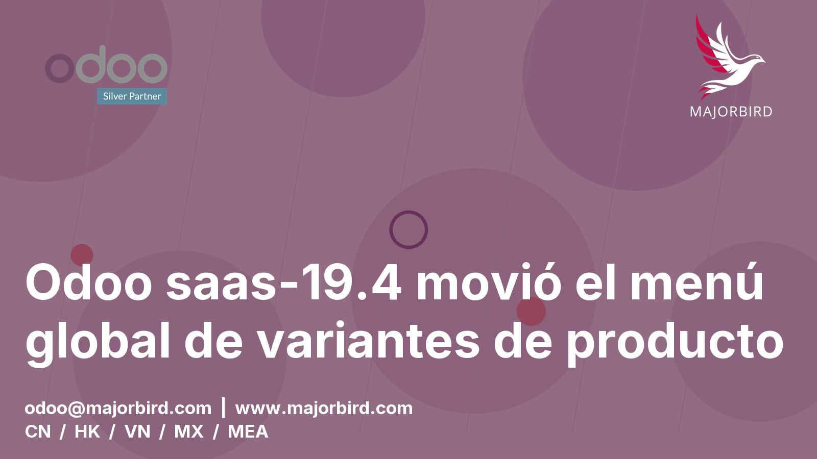 Odoo saas-19.4 movió el menú global de variantes de producto